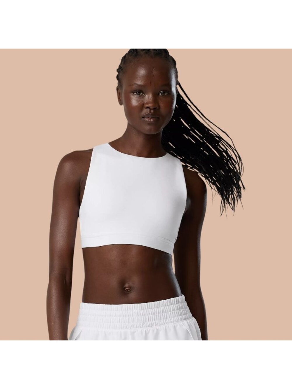 OFFLINE By Aerie High Neck Sports Bra The Hugger White Women's - Picture 4 of 7